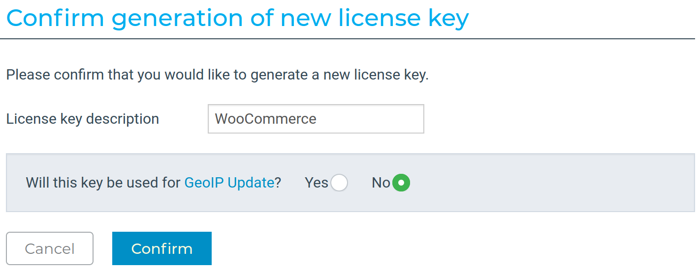 vygenerování licenčního klíče