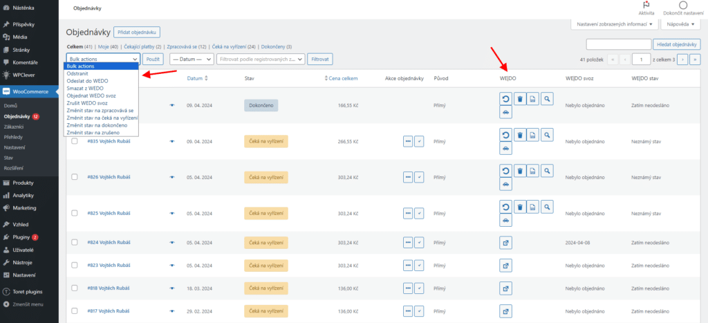 WE|DO správa objednávek ve WordPress
