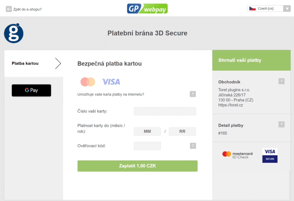 Platební brána FIO ve WooCommerce