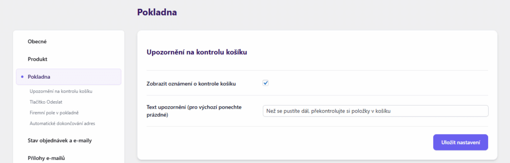 Upozornění na kontrolu košíku ve WooCommerce pokladně pomocí pluginu Toolkit