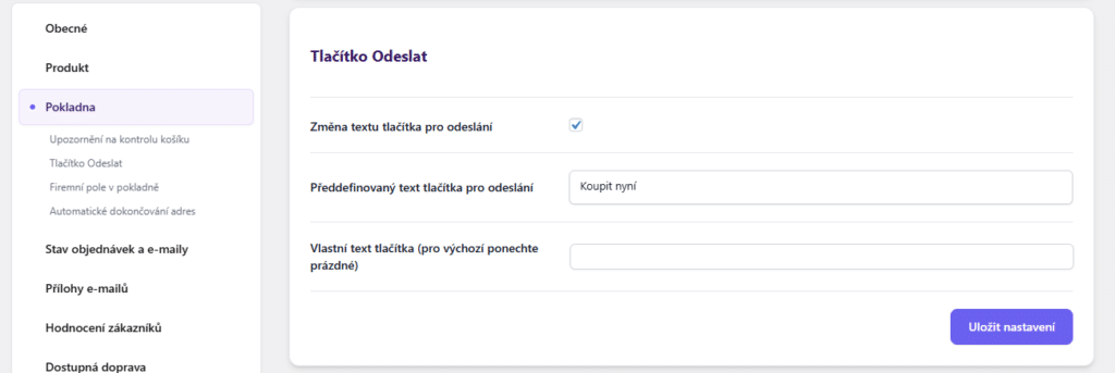 Změna textace odesílacího tlačítka v pluginu Toolkit