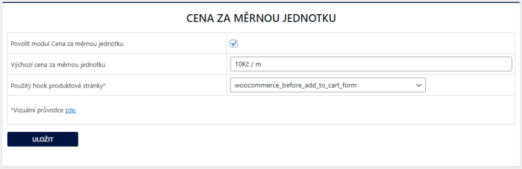 Toret Toolkit - nastavení ceny za měrnou jednotku ve WooCommerce