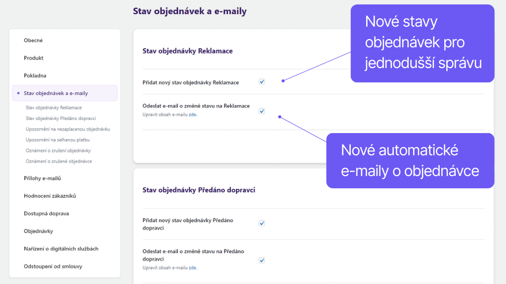 Plugin Toret Toolkit pro WooCommerce - nové stavy objednávek a e-mailová upozornění