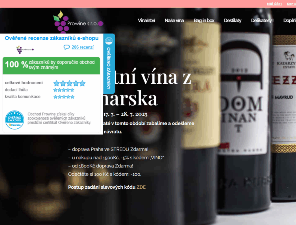 Zobrazení certifikátu Ověřeno zákazníky ve WooCommerce e-shopu