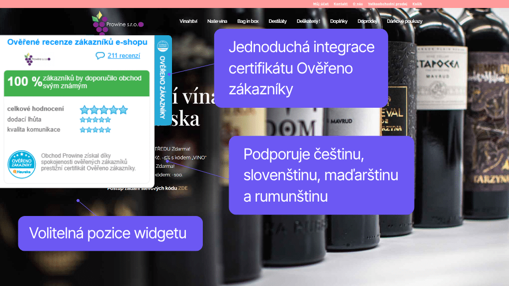 Toret plugin Srovnávače zboží pro WooCommerce - integrace widgetu s certifikátem Heuréka Ověřeno zákazníky