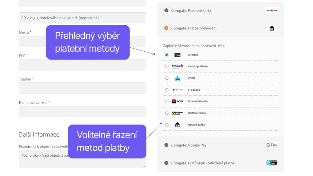 Platební brána Comgate pro WooCommerce - pokladna (2)