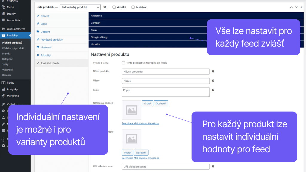 Plugin Toret XML feedy pro WooCommerce - nastavení feedu (2)