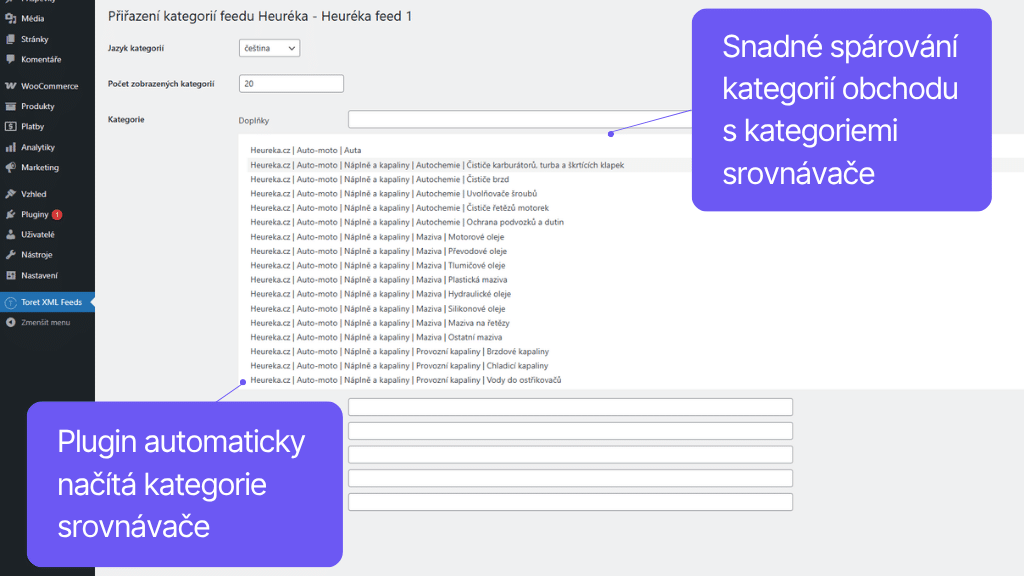 Plugin Toret XML feedy pro WooCommerce - nastavení feedu (3)