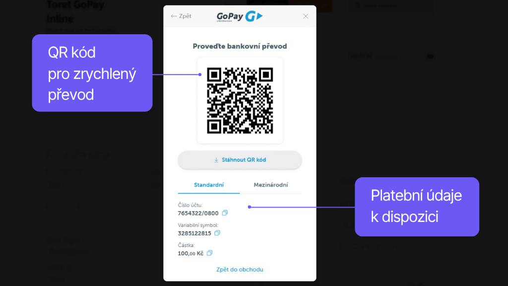 Plugin GoPay pro WooCommerce - QR převod