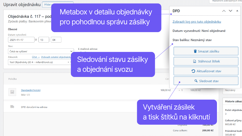 Toret plugin DPD pro WooCommerce - správa zásilek (2)