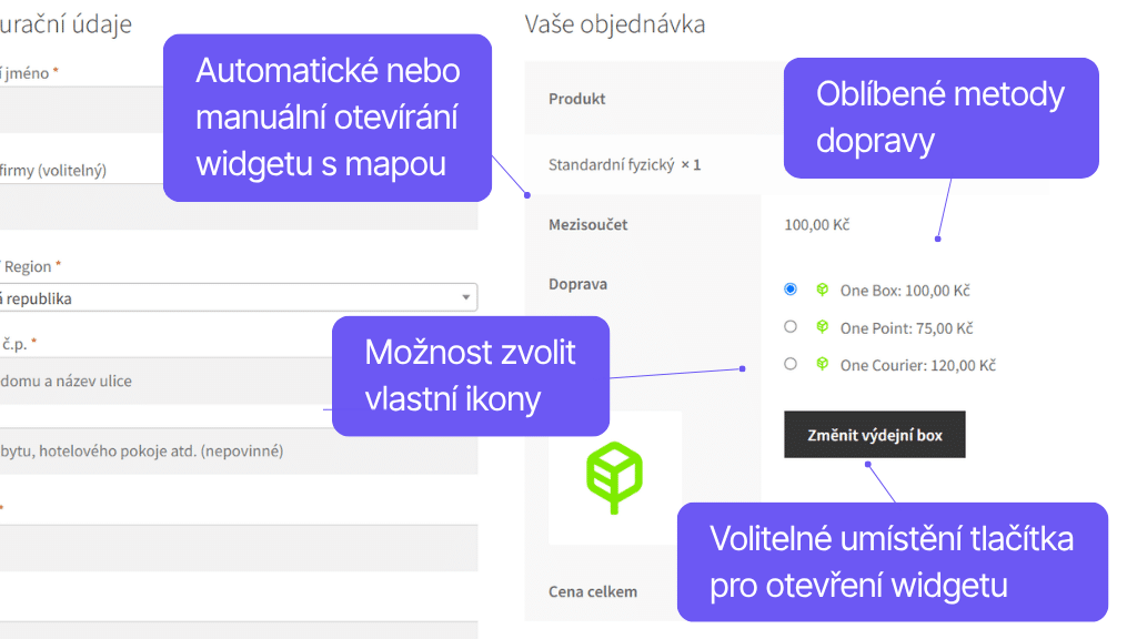 Plugin Toret One by Allegro pro WooCommerce - zobrazení v pokladně