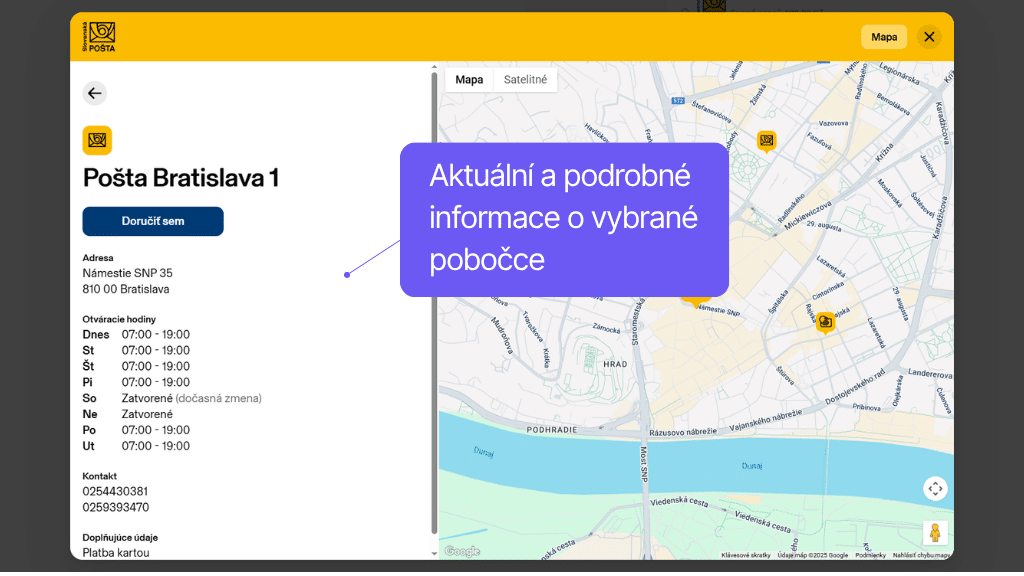 Plugin Toret Slovenská pošta - widget s mapou (2)