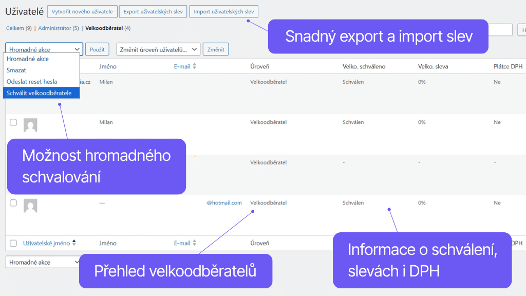 Plugin Toret Velkoobchod pro WooCommerce - správa velkoodběratelů