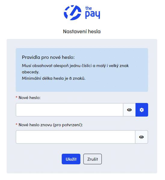 Registrace u poskytovatele platební brány ThePay
