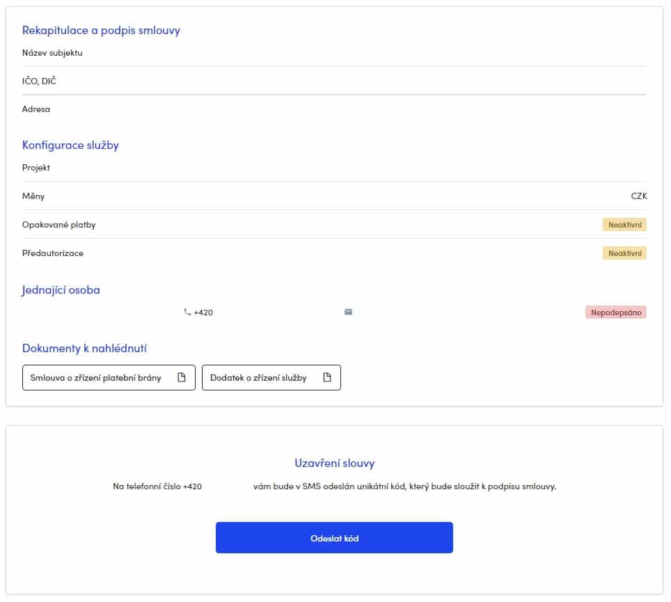 Uzavření smlouvy o platební bráně s ThePay