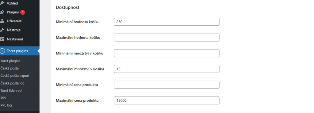 Nová funkce v pluginu PPL - nastavení dostupnosti