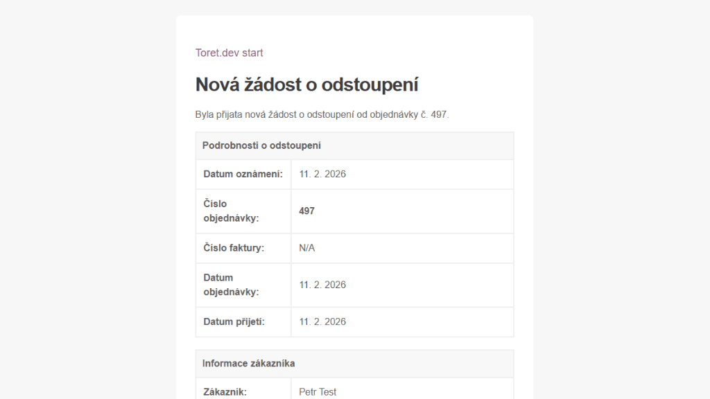 Plugin Toolkit - e-mail o odstoupení od smlouvy - oznámení administrátorovi