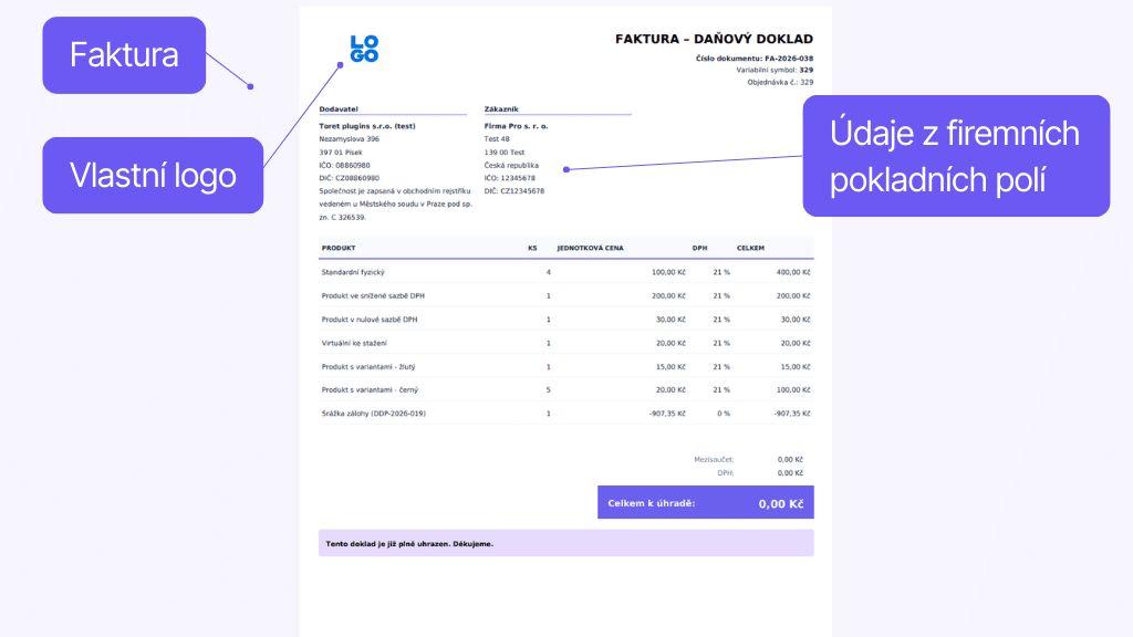 Toret Faktura - faktura