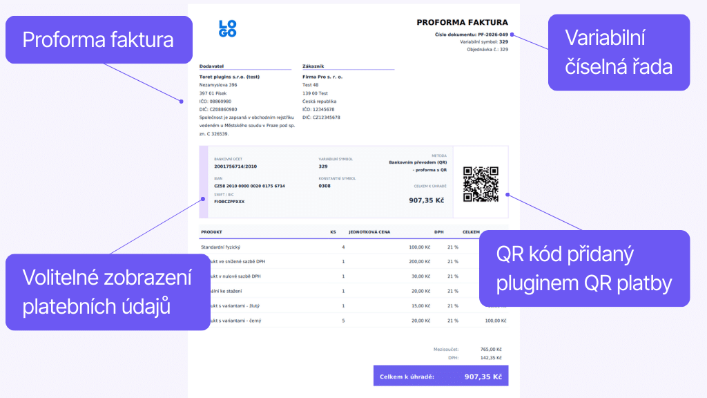 Toret Faktura - proforma