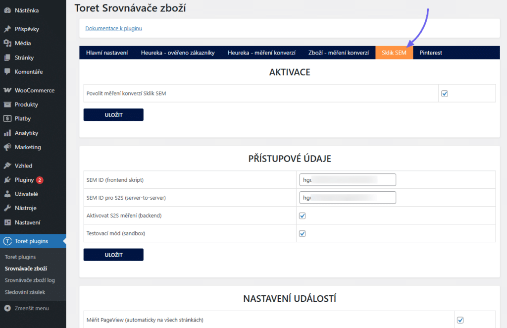 Nastavení systému SEM v pluginu Srovnávače zboží.